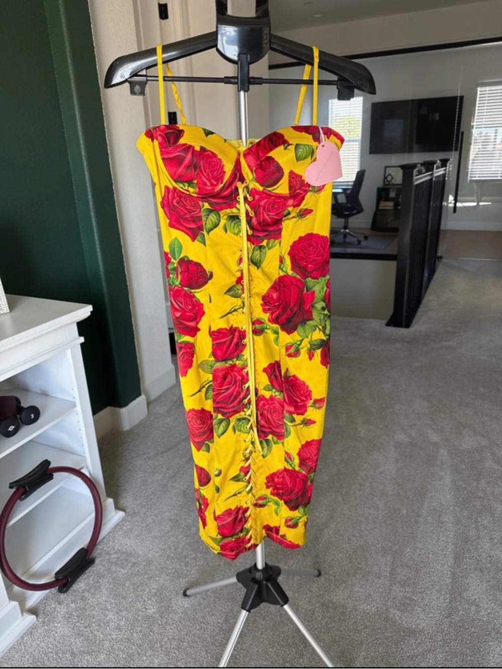 Sugar Thrillz Floral Print Italian Satin Midi Dress